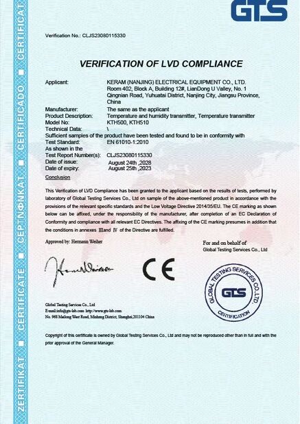CHINA Keram (Nanjing)ELECTRICAL Equipment Co., Ltd. Certificações
